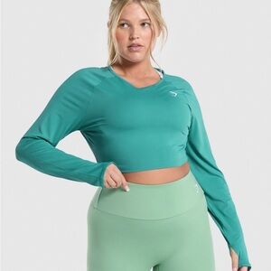 Gymshark Turquoise Long Sleeve Crop Top